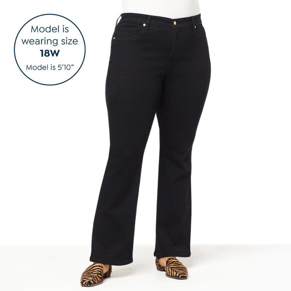 IMAN Women's Platinum Premium Stretch Denim BootCut Jean Plus Size 18W, Black - Picture 3 of 4
